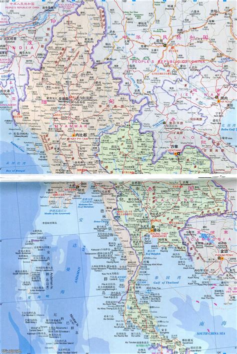 泰国地图中（英）文版_泰国地图库
