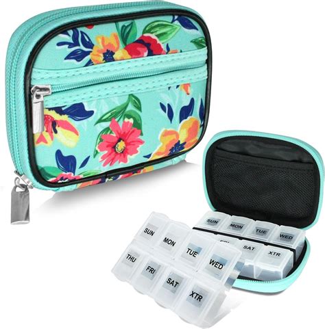Amazon.com: Serfeymi Weekly Travel Pill Organizer Pill Case for Purse ...