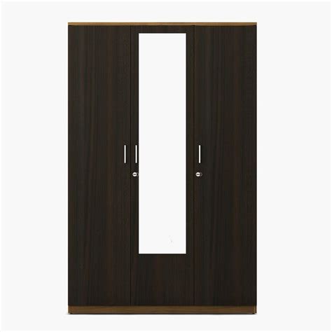 Buy Helios Vincent 3-Door Wardrobe with Mirror and Drawer - Brown from ...