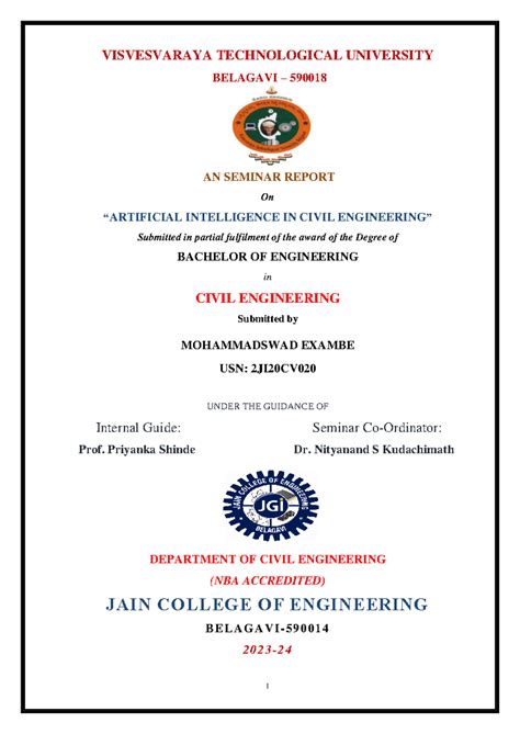 Seminar Report on 3D Printing in Civil Engineering (BE 2023) - Studocu