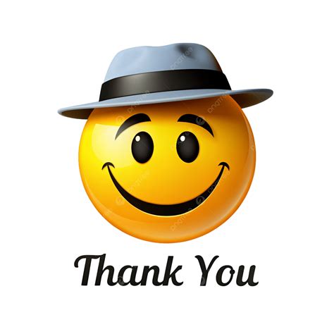 Smiley Face With Hat And Thank You, Thank You, Thank You Art, Thank You ...