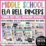 ELA Bell Ringers Middle School Upper Elementary Editable Distance ...