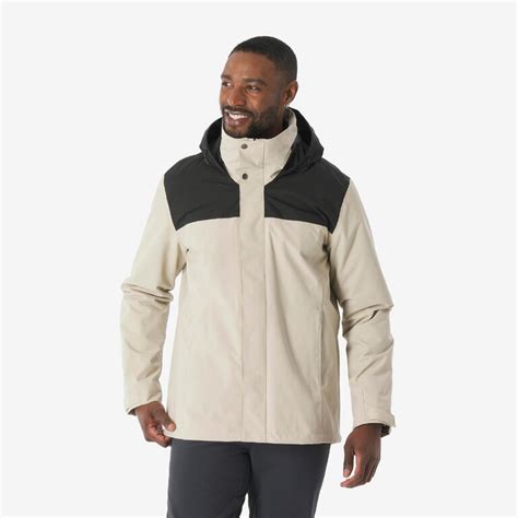 Men's Waterproof 3-in-1 Hiking Jacket 0°C NH100 - Beige