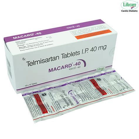 MACARD 40- Telmisartan 40 mg Tablets | Manufacturer | Supplier