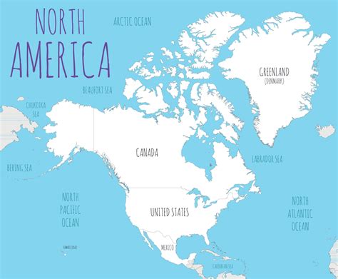 Political map of North America - Political Map Of North America With ...