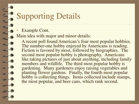 Image result for Supporting Details Examples