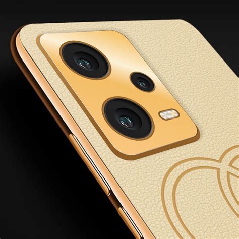 Vaku ® Xiaomi Redmi Note 12 5G Skylar Leather Pattern Gold ...