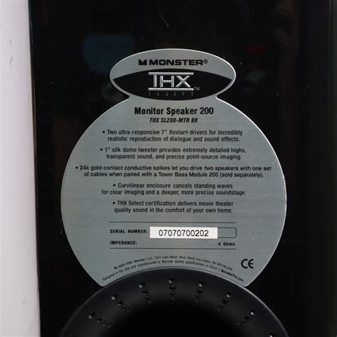 Monster THX Select 200 Speaker Set (Tower Speaker THX Sl200-TWR Subwoo