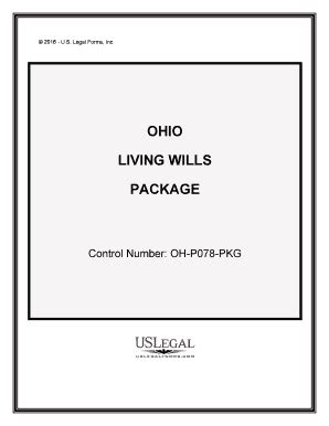 Ohio Living Wills Package - Blank Fillable Template | Fill Out, Print ...