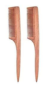 Buy Iyaan Set Of 2 Anti Dandruff Neem Wood Comb For Women And Men Brown ...