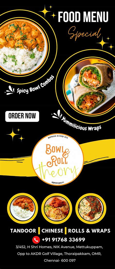 Menu at Bowl And Roll Theory, Chennai