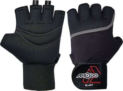 Buy Aprodo Sports Leather Fitness Gloves Gym Workout Gloves with Wrist ...