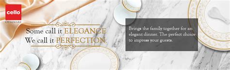 Cello Opalware Divine Series Royal Amber Gold 33 Pcs Dinner Set Serving ...