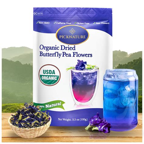 Amazon.com : PICKNATURE Butterfly Pea Flower Tea Loose Leaf Freshly ...