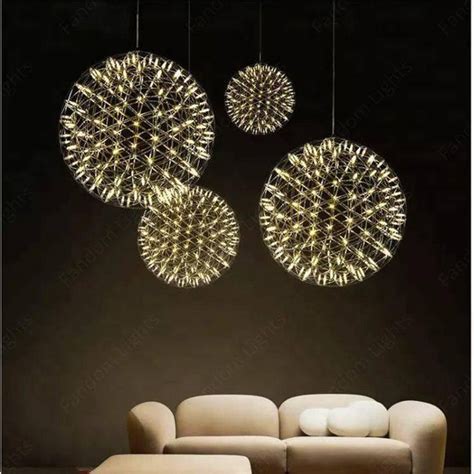 500MM Gold Sparkle Ball Pendant Chandelier Ceiling Lights Hanging Pack ...