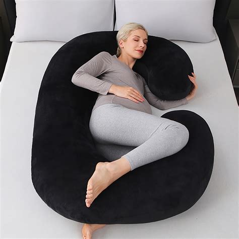LACKUST C-shaped Maternity Pillow - Washable and Removable Pillow Cover ...