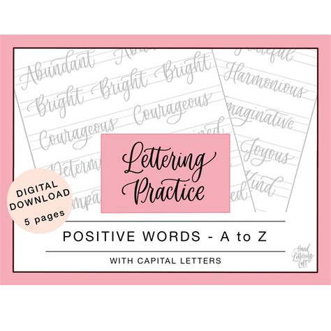Buy Playful Bounce Lettering Practice Sheets Digital Download, Modern ...