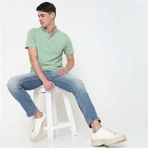 Buy Regular Fit Structured Polo T-Shirt