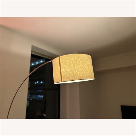 West Elm Overarching Linen Shade Floor Lamp (79") - AptDeco