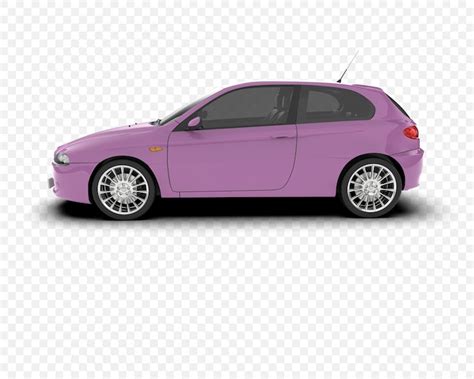 Hatchback car isolated on transparent background 3d rendering ...