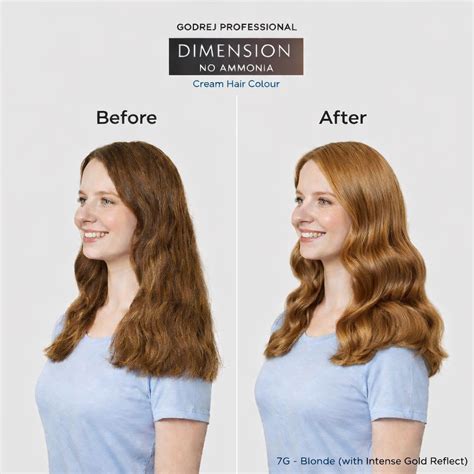 Godrej Professional Dimension No Ammonia Hair Colour 7G Blonde, 70g ...