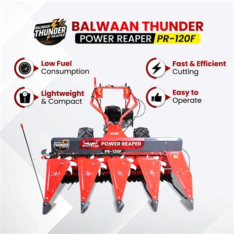 Buy Balwaan Thunder PR-120F 4 Row Petrol Power Reaper Online - KisanShop