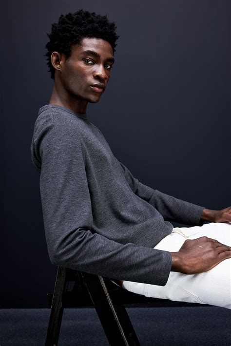 - Regular Fit Long-sleeved waffled top - Dark grey marl - Men | H&M IN