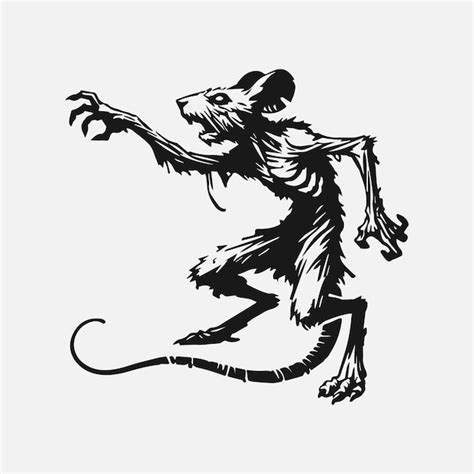 Une illustration vectorielle plate d'une pose de souris zombie ...