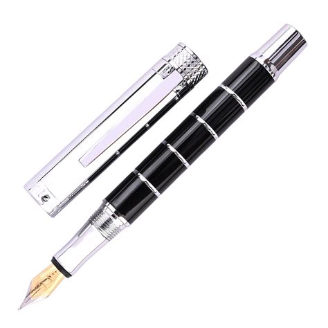 Intellio FDR Black Silver Rings CT Fountain Pen | Shop Online|Intellio ...