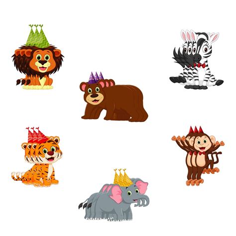 Buy Festiko® Jungle Character Theme Paper Cutouts for Kids, Jungle ...