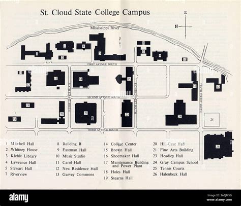 This campus map of St. Cloud State University shows the layout of the ...