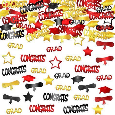 Buy Katchon, Red and Gold Graduation Confetti 2024 - Large, Pack of ...