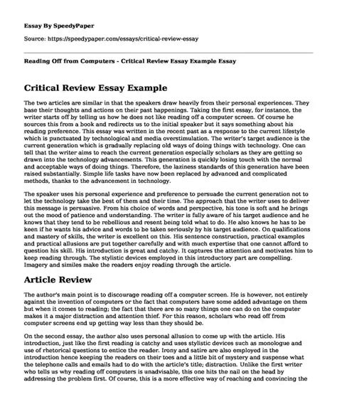 Critical Essay Example 的图像结果