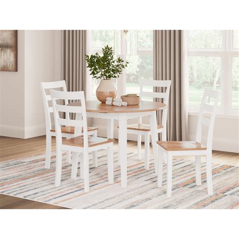 Ashley Furniture Signature Design Gesthaven D398D1 5-Piece Casual Round ...