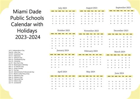 Miami Dade County Public Schools Calendar 2023-2024