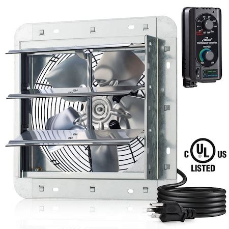 Iliving Silver 10 in. Wall Mounted Shutter Exhaust Fan with Thermospeed ...