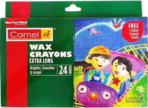 Camlin Kokuyo Wax Crayons - Extra Long 4522552, 24 Shades Carton ...