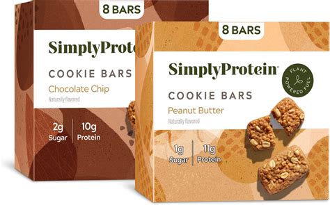 Amazon.com : SimplyProtein Plant Based Variety Cookie Bars, Pack of 16 ...