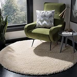Buy Carpetify Round Shaggy Carpet Plain Fur Rugs Under Chair 4x4 Feet ...