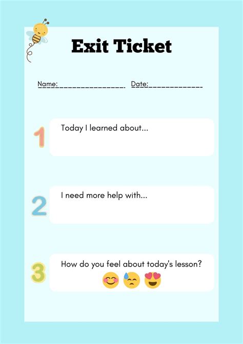 Exit Ticket Template Printable 18 Printable Classroom Exit Ticket