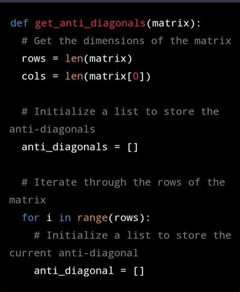 How to get anti-diagonals from a mxn matrix in python by using function ...