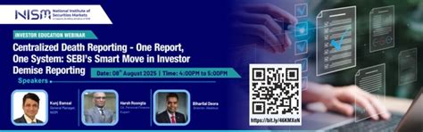 One Report, One System: SEBI’s Smart Move in Investor Demise Reporting ...