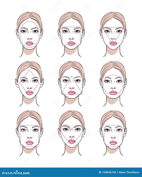 Set of woman face shapes stock vector. Illustration of chin - 154656745