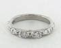 Platinum Button and Tied Graduated Pavé Wedding Ring-14768p