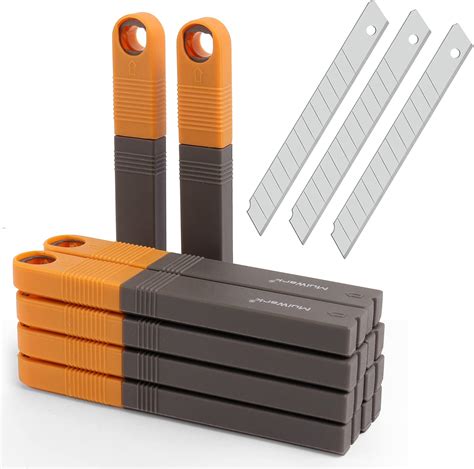 MulWark 100PC 9MM Snap Off 60 Degree Utility Knife Replacement Blades, Multi-Purpose Sharp ...