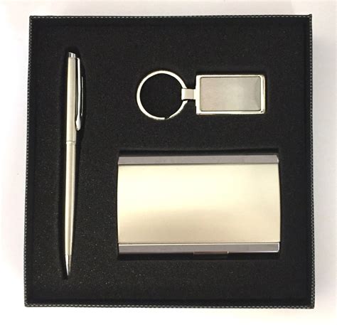 Upper Gifts Executive Gift Set - Business Card Case, Pen & Key Chain ...