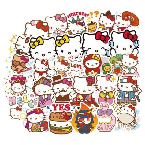 Jual Set 100Pcs Stiker Desain Kartun gudetahello Kitty sanrio Untuk ...