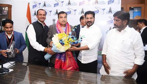 Revanth Reddy meets Gadkari, calls for upgrading 15 state highways in ...