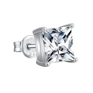 Buy LaBling 925 Sterling Silver Classic Square Solitaire Stud Earring ...