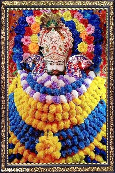 Khatu Shyam ji, Religious Frame, Golden Photo f Baba Photo Frame ...